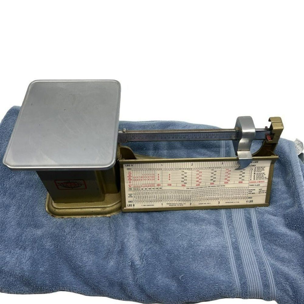 Triner Scale Postal Beam Scale Unisex OS Gold Good Vintage 4lb AA-4 1985 Memphis